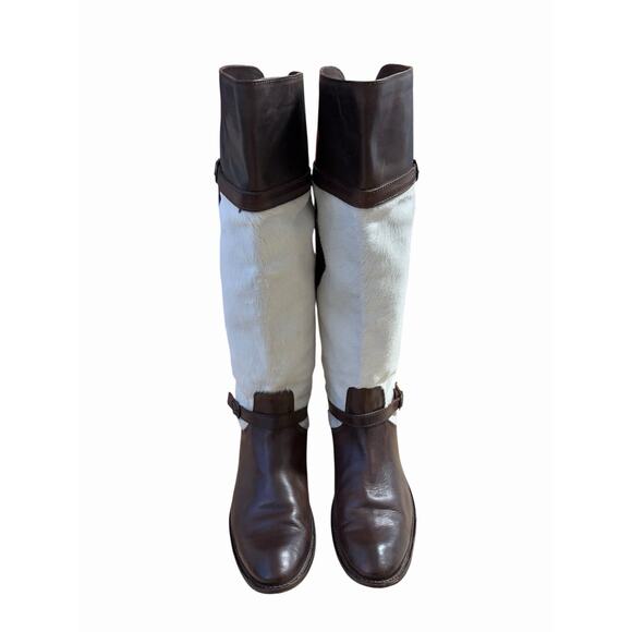 Frye Shirley Calf Hair Boots Tall Western Cowgirl Leather Women’s Size 9B Rare - Picture 2 of 8